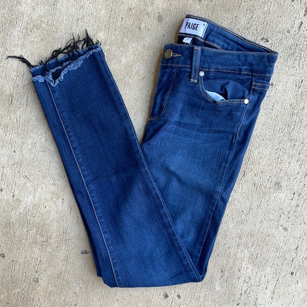 PAIGE Frayed Hem Skyline Skinny Jeans